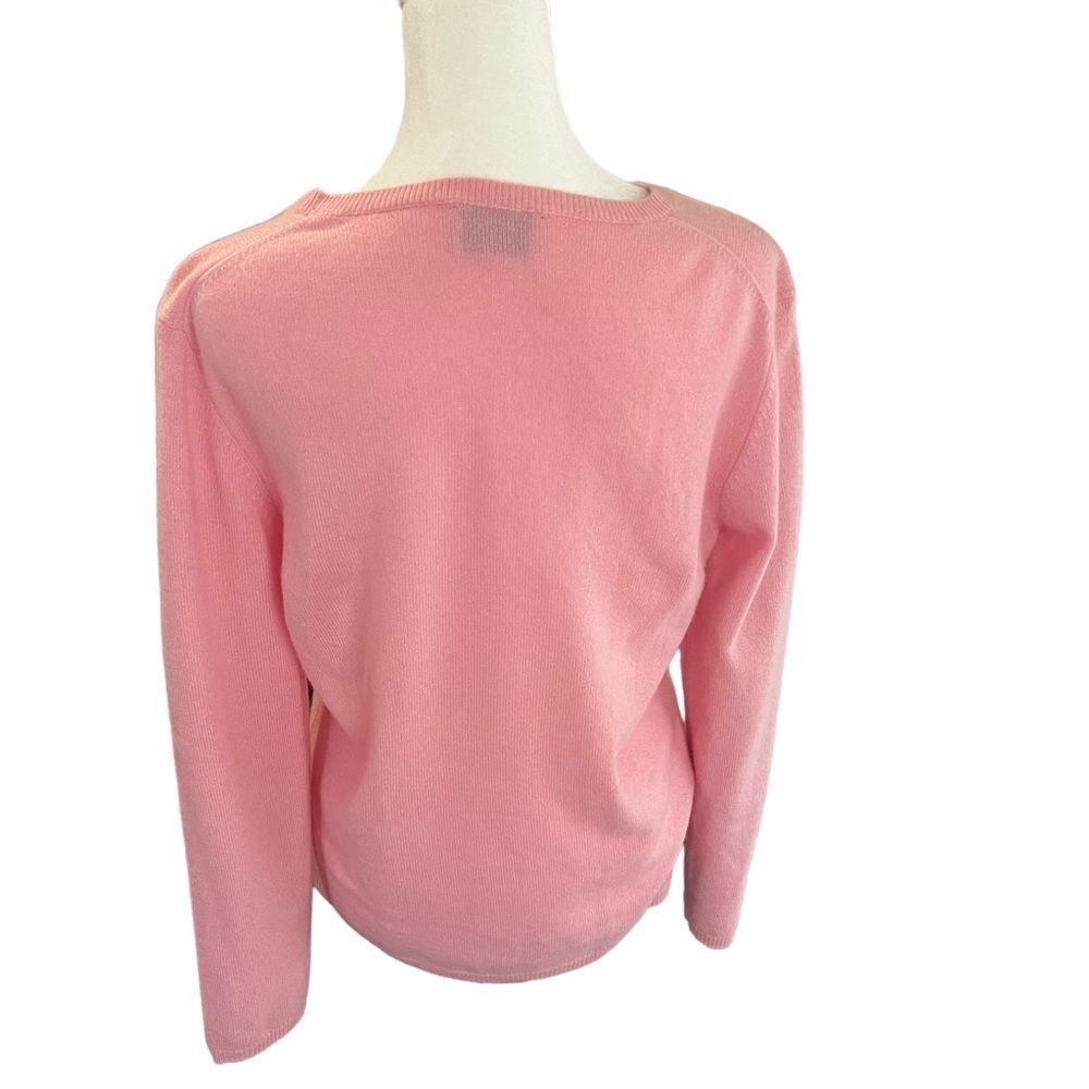 Alba Moda 100% Cashmere Sweater Pink Crewneck Lightweight Soft Knit M - Picture 5 of 9